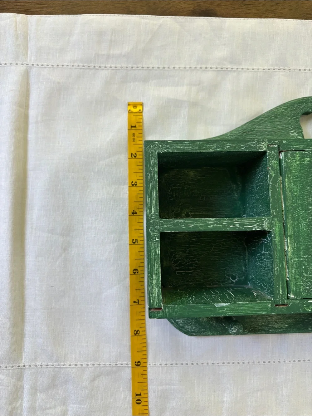 Vintage Rustic Green Apple Wall Shelf with Hooks - Decorative Home Organizer